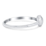 Heart Ring Oxidized Band Solid 925 Sterling Silver Thumb Ring (6mm)