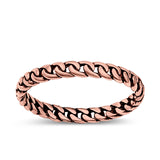 Chain Ring Oxidized Band Solid 925 Sterling Silver Thumb Ring (2.5mm)