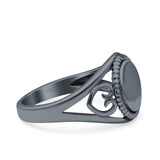 Oxidized Ring Band Solid 925 Sterling Silver Thumb Ring (11.5mm)