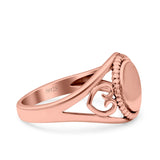 Oxidized Ring Band Solid 925 Sterling Silver Thumb Ring (11.5mm)