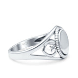 Oxidized Ring Band Solid 925 Sterling Silver Thumb Ring (11.5mm)