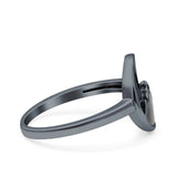 Mountains Ring Oxidized Band Solid 925 Sterling Silver Thumb Ring (11.8mm)