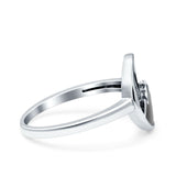 Mountains Ring Oxidized Band Solid 925 Sterling Silver Thumb Ring (11.8mm)