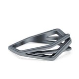 Geometric Ring Oxidized Band Solid 925 Sterling Silver Thumb Ring (5.4mm)