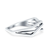 Geometric Ring Oxidized Band Solid 925 Sterling Silver Thumb Ring (5.4mm)