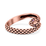 Snake Ring Oxidized Band Solid 925 Sterling Silver Thumb Ring (10mm)