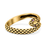 Snake Ring Oxidized Band Solid 925 Sterling Silver Thumb Ring (10mm)