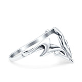 Oxidized Ring Band Solid 925 Sterling Silver Thumb Ring (12.9mm)
