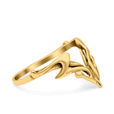 Oxidized Ring Band Solid 925 Sterling Silver Thumb Ring (12.9mm)