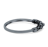 Bali Style Ring Oxidized Band Solid 925 Sterling Silver Thumb Ring (4mm)