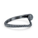Snake Ring Oxidized Band Solid 925 Sterling Silver Thumb Ring (8mm)