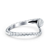 Snake Ring Oxidized Band Solid 925 Sterling Silver Thumb Ring (8mm)
