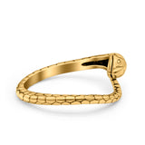 Snake Ring Oxidized Band Solid 925 Sterling Silver Thumb Ring (8mm)