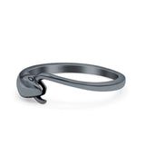 Snake Ring Oxidized Band Solid 925 Sterling Silver Thumb Ring (5mm)