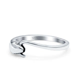 Snake Ring Oxidized Band Solid 925 Sterling Silver Thumb Ring (5mm)