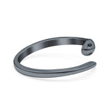 Snake Ring Oxidized Band Solid 925 Sterling Silver Thumb Ring (8mm)