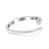 Snake Ring Oxidized Band Solid 925 Sterling Silver Thumb Ring (8mm)
