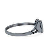 Feet Ring Oxidized Band Solid 925 Sterling Silver Thumb Ring (8mm)