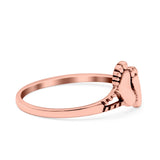 Feet Ring Oxidized Band Solid 925 Sterling Silver Thumb Ring (8mm)