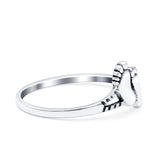 Feet Ring Oxidized Band Solid 925 Sterling Silver Thumb Ring (8mm)