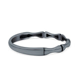 Bamboo Ring Oxidized Band Solid 925 Sterling Silver Thumb Ring (2.5mm)