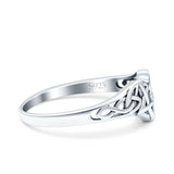 Celtic Star Ring Oxidized Band Solid 925 Sterling Silver Thumb Ring (7mm)