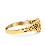 Celtic Star Ring Oxidized Band Solid 925 Sterling Silver Thumb Ring (7mm)