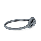 Love Ring Oxidized Band Solid 925 Sterling Silver Thumb Ring (5mm)