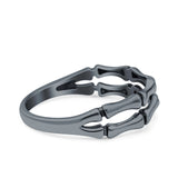 Bamboo Ring Oxidized Band Solid 925 Sterling Silver Thumb Ring (5mm)