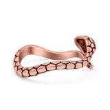 Serpent Snake Ring Oxidized Band Solid 925 Sterling Silver Thumb Ring (7mm)