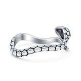 Serpent Snake Ring Oxidized Band Solid 925 Sterling Silver Thumb Ring (7mm)