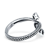Snake Ring Oxidized Band Solid 925 Sterling Silver Thumb Ring (18mm)