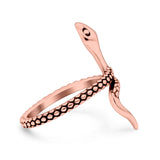 Snake Ring Oxidized Band Solid 925 Sterling Silver Thumb Ring (25mm)