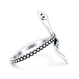 Snake Ring Oxidized Band Solid 925 Sterling Silver Thumb Ring (25mm)