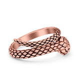 Snake Ring Oxidized Band Solid 925 Sterling Silver Thumb Ring (12mm)