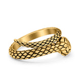 Snake Ring Oxidized Band Solid 925 Sterling Silver Thumb Ring (12mm)