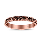 Bali Style Oxidized Ring Band Solid 925 Sterling Silver Thumb Ring (3mm)