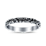 Bali Style Oxidized Ring Band Solid 925 Sterling Silver Thumb Ring (3mm)