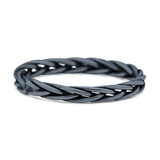 Unique Braided Criss Cross Celtic Pretty Traditional Oxidized Band Solid 925 Sterling Silver Thumb Ring (2mm)