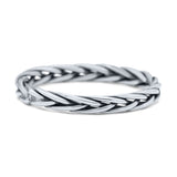 Unique Braided Criss Cross Celtic Pretty Traditional Oxidized Band Solid 925 Sterling Silver Thumb Ring (2mm)
