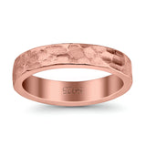 Hammered Ring Rhodium Plated Band Solid 925 Sterling Silver Thumb Ring (4mm)