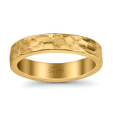 Hammered Ring Rhodium Plated Band Solid 925 Sterling Silver Thumb Ring (4mm)