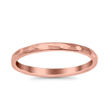 Hammered Ring Rhodium Plated Band Solid 925 Sterling Silver Thumb Ring (2mm)
