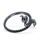 Snake Ring Oxidized Band Solid 925 Sterling Silver Thumb Ring (21mm)