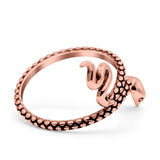 Snake Ring Oxidized Band Solid 925 Sterling Silver Thumb Ring (21mm)