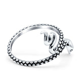 Snake Ring Oxidized Band Solid 925 Sterling Silver Thumb Ring (21mm)