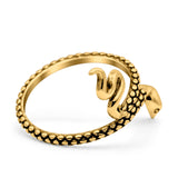 Snake Ring Oxidized Band Solid 925 Sterling Silver Thumb Ring (21mm)