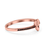 Heart Knot Ring Oxidized Band Solid 925 Sterling Silver Thumb Ring (6.4mm)
