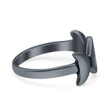 Moon Phases Style Oxidized Band Solid 925 Sterling Silver Thumb Ring (9mm)