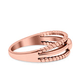 Round Bali Split Shank Oxidized Ring Band Solid 925 Sterling Silver Thumb Ring (6.6mm)